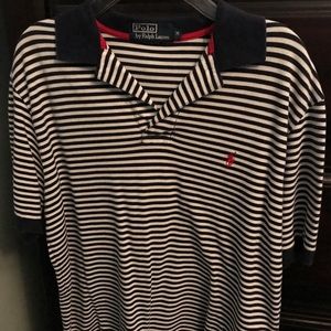 Men’s POLO black stripe polo shirt size Medium